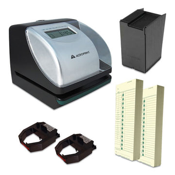 Acroprint® Es700 Time Clock And Document Stamp Bundle, Digital Display, Black-silver freeshipping - TVN Wholesale